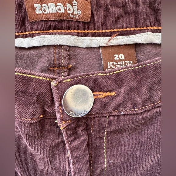 Y2K Brown Zana Di Corduroy Crop Capri Pants - Picture 3 of 3
